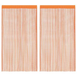 vidaXL String Curtains 2 pcs Orange 100x250 cm