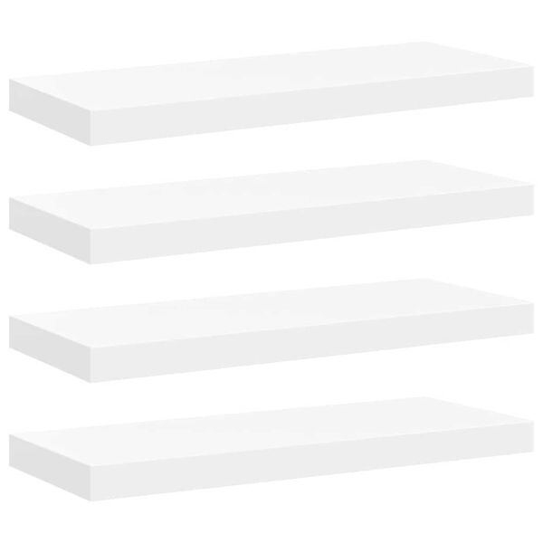 vidaXL Floating Wall Shelves 4 pcs White 60x23.5x3.8 cm MDF