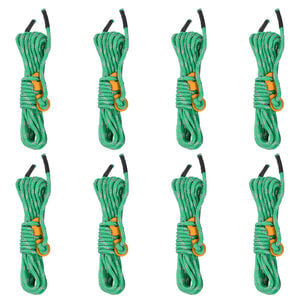 vidaXL Tent Guy Ropes with Spanners Reflective 8 pcs 4 m 4 mm