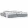 vidaXL Ottoman Bed Frame without Mattress Light Grey Super King Fabric