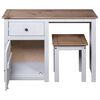 vidaXL 2 Piece Dressing Table Set White Solid Pine Wood Panama Range