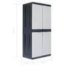 vidaXL Garden Cabinet Black 89 x 54 x 190 cm Plastic