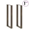 vidaXL Bar Table Legs U-Shaped 2 pcs Natural Steel 40x(110-111) cm Steel