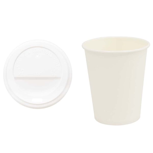 vidaXL Paper Coffee Cups with Lids 1000 pcs 8oz 200ml