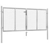 vidaXL Garden Gate Galvanised Steel 300x100 cm Silver