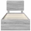 vidaXL Bed Frame Grey Sonoma 75 x 190 cm Solid Pine Wood