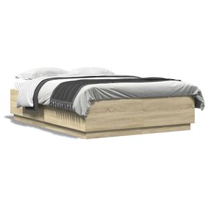 vidaXL Bed Frame without Mattress Sonoma Oak 140x200 cm