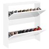 vidaXL Shoe Cabinet 2-Layer Mirror White 63x17x67 cm