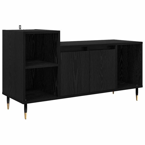 vidaXL TV Cabinet Black Oak 100 x 35 x 55 cm Engineered Wood