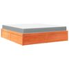 vidaXL Bed with Mattress Wax Brown 180x200 cm Super King Solid Wood Pine