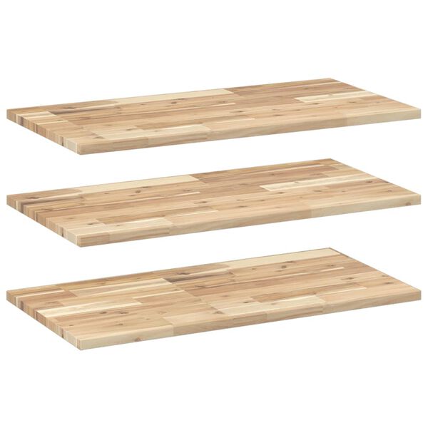 vidaXL Floating Shelves 3 pcs 60x40x2 cm Untreated Solid Wood Acacia