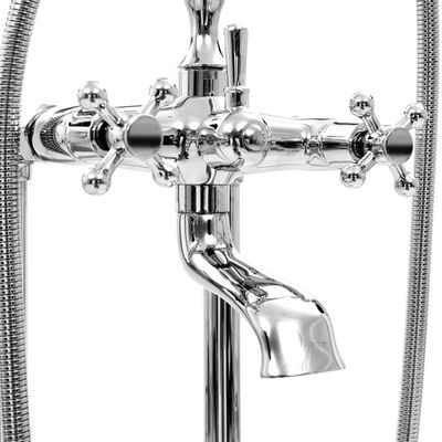 vidaXL Freestanding Bathtub Faucet Stainless Steel 99.5 cm Silver