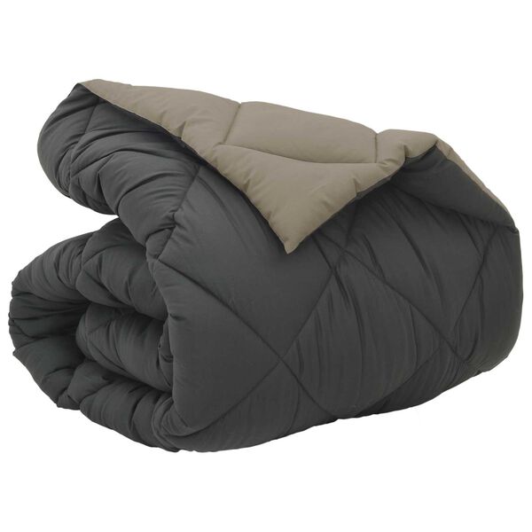 vidaXL Winter Duvet Light Grey and Anthracite 220 x 135 cm Microfiber