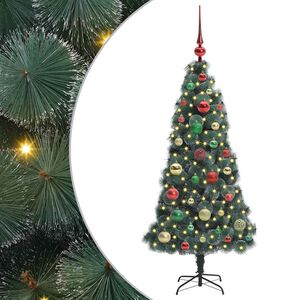 vidaXL Artificial Pre-lit Christmas Tree with Ball Set Green 120 cm