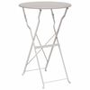 vidaXL Bistro Table Folding Beige &Oslash; 50 x 71 cm Powder-coated Steel