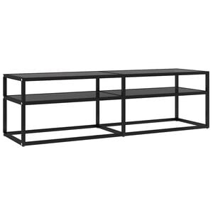 vidaXL TV Cabinet Black 140x40x40.5 cm Tempered Glass