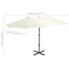 vidaXL Garden Parasol with Aluminium Pole 460x270 cm Sand