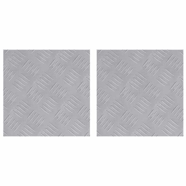 vidaXL Stair Tread Square 2 pcs Silver 30 x 30 cm Aluminium