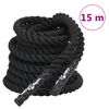 vidaXL Battle Rope Black 15 m 11 kg Polyester