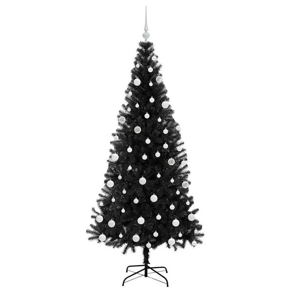 vidaXL Christmas Tree with 300 LEDs with Stand Black 180 cm PVC