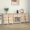 vidaXL Sideboard 230x35x80 cm Solid Wood Pine