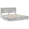 vidaXL Storage Bed Concrete Grey 180 x 200 cm Engineered Wood