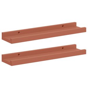 vidaXL Wall Shelf with Shelf 2 pcs Red 40 x 9 x 3 cm Engineered Wood