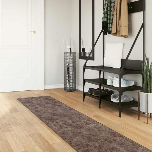 vidaXL Rug Runner MARSA Grey 400 x 50 cm Polyester and PVC