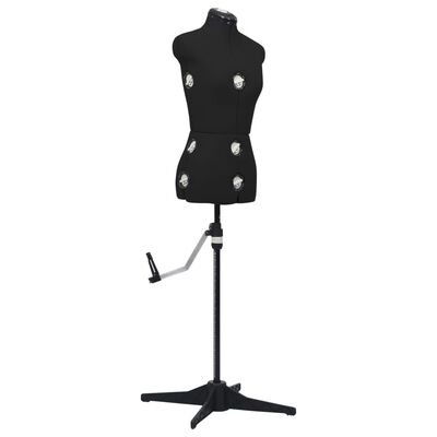 vidaXL Adjustable Dress Form Female Black S Size 33-40