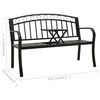 vidaXL Garden Bench with a Table 125 cm Steel Black