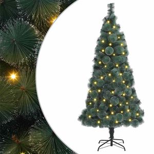 vidaXL Artificial Pre-lit Christmas Tree with Stand Green 180 cm PET