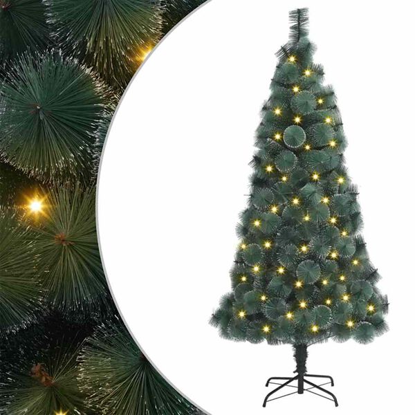 vidaXL Artificial Pre-lit Christmas Tree with Stand Green 180 cm PET