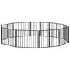 vidaXL Dog Gate 10 pcs Black 80 x 60 cm Galvanised Steel