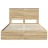vidaXL Storage Bed with Drawer Sonoma Oak 140 x 190 cm Engineered Wood