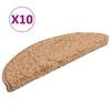vidaXL Stair Mats 10 pcs 56x17x3 cm Beige Half Round