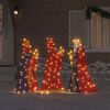 vidaXL 3 Wise Men Christmas Lighting 3 pcs Warm White 105 cm Fabric