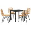 vidaXL Garden Dining Set 5 pcs Brown Powder-Coated Steel