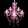 vidaXL Crystal Light 5 Bulbs Pink