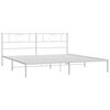 vidaXL Metal Bed Frame without Mattress with Headboard White 200x200cm