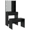 vidaXL Dressing Table Set with LED Black Engineered Wood