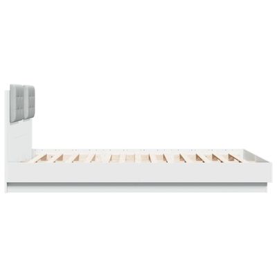 vidaXL Bed Frame with Headboard White 140x200 cm Engineered Wood