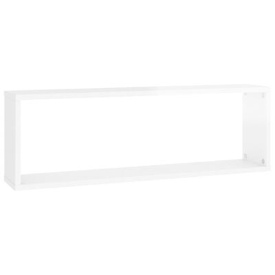 vidaXL Wall Cube Shelf 2 pcs High Gloss White 80x15x26.5cm Engineered Wood