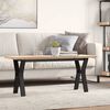 vidaXL Coffee Table Y-Frame 110x40x45.5 cm Solid Wood Pine and Steel