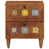 vidaXL Bedside Cabinet Brown 40 x 33 x 46 cm Solid Mango Wood