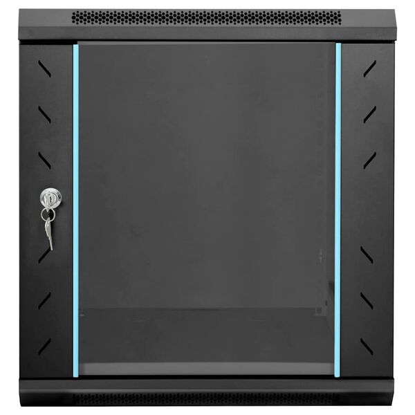vidaXL Network Cabinet with Storage Black 53 x 60 x 60 cm Steel