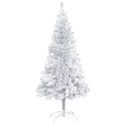 vidaXL Artificial Pre-lit Christmas Tree with Stand Silver 120 cm PET