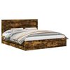 vidaXL Bed Frame with Drawer Smoked Oak 180 x 200 cm Engineer Wood