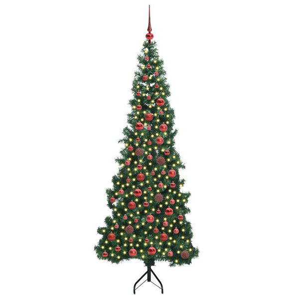 vidaXL Corner Artificial Christmas Tree Green 180 cm PVC and Metal