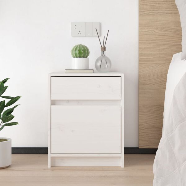 vidaXL Bedside Cabinets 2 pcs White 40x31x50 cm Solid Pinewood