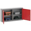 vidaXL Tool Cabinet with Shelf with Lock Red and Grey 100 x 20 x 55 cm